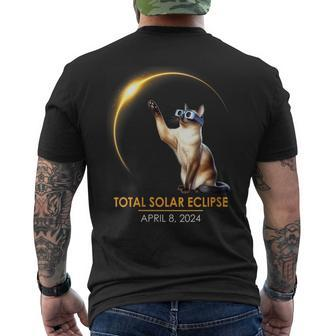 Total Solar Eclipse Glasses Siamese Cat Men's T-shirt Back Print | Mazezy