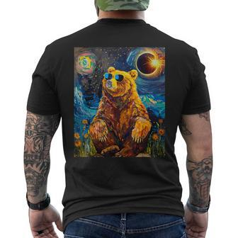 Total Solar Eclipse Grizzly Bear Men's T-shirt Back Print - Seseable