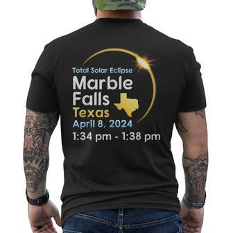 Total Solar Eclipse In Marble Falls Texas On April 08 2024 Men's T-shirt Back Print | Mazezy