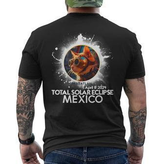 Total Solar Eclipse Mazatlan Mexico 2024 Astronomy Cat Men's T-shirt Back Print - Monsterry