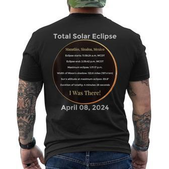 Total Solar Eclipse Mazatlán Sinaloa Mexico 2024 Photo Facts Men's T-shirt Back Print - Seseable