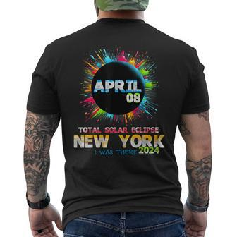 Total Solar Eclipse New York 2024 Colorful Totality Men's T-shirt Back Print - Seseable