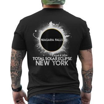 Total Solar Eclipse Niagara Falls New York 2024 Totality Men's T-shirt Back Print - Monsterry UK