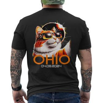 Total Solar Eclipse Ohio 2024 April 8 Cat Men's T-shirt Back Print | Mazezy