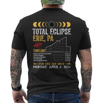 Total Solar Eclipse Path 2024 Erie Pennsylvania Pa Totality Men's T-shirt Back Print - Seseable