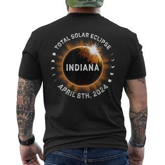 Total Solar Eclipse Path Of Totality April 8Th 2024 Indiana Men's T-shirt Back Print - Monsterry DE