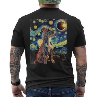 Total Solar Eclipse Pit Bull Dog Men's T-shirt Back Print - Seseable