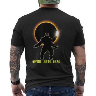 Total Solar Eclipse Sasquatch Wearing Solar Eclipse Glasses Men's T-shirt Back Print - Monsterry