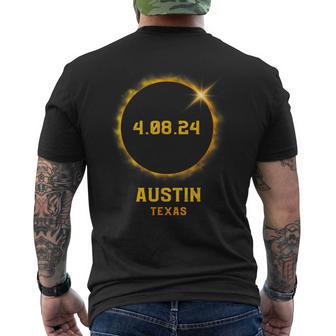 Total Solar Eclipse Spring April 8 2024 Austin Texas Men's T-shirt Back Print | Mazezy