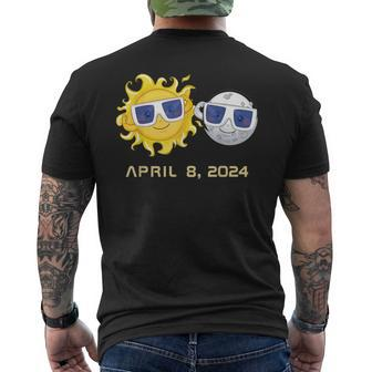 Total Solar Eclipse Sun And Moon 8 April 2024 Men's T-shirt Back Print - Monsterry