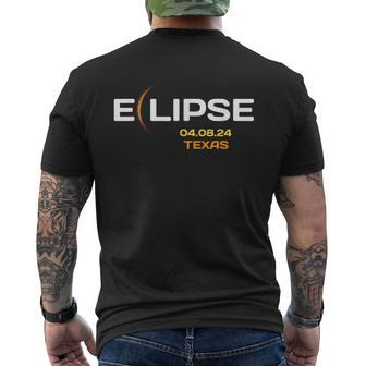Total Solar Eclipse In Texas April 8 2024 Totality Men's T-shirt Back Print - Monsterry
