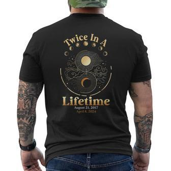 Total Solar Eclipse Twice In Lifetime 2017 2024 Matching Men's T-shirt Back Print - Seseable