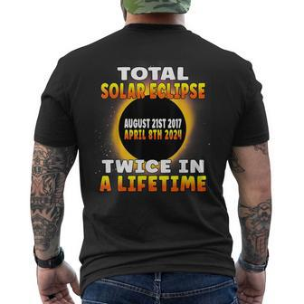 Total Solar Eclipse Twice In A Lifetime 2017 2024 Souvenir Men's T-shirt Back Print - Thegiftio UK