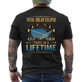 Total Solar Eclipse Twice In A Lifetime 2024 Total Eclipse Men's T-shirt Back Print | Mazezy