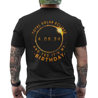 Total Solar Eclipse And Yes It's My Birthday April 8 2024 Men's T-shirt Back Print - Thegiftio UK