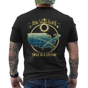 Total Solareclipse Twice In A Lifetime 2024 Men's T-shirt Back Print - Seseable