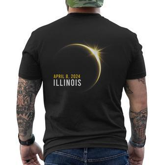 Totality 04 08 2024 Total Solar Eclipse 2024 Illinois Men's T-shirt Back Print - Monsterry UK