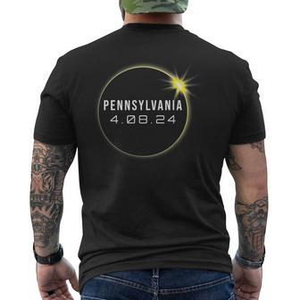 Totality 2024 Pennsylvania Total Solar Eclipse Chaser Men's T-shirt Back Print - Seseable