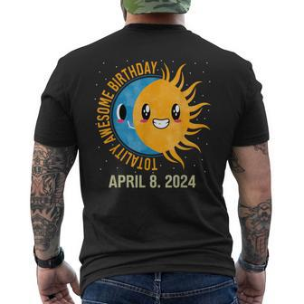 Totality Awesome Birthday Total Solar Eclipse April 8 2024 Men's T-shirt Back Print | Mazezy