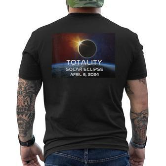 Totality Eclipse Total Solar Eclipse April 8 2024 Men's T-shirt Back Print - Monsterry