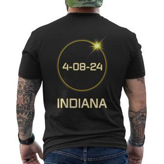 Totality Path 2024 Indiana Total Eclipse Pocket Men's T-shirt Back Print - Monsterry