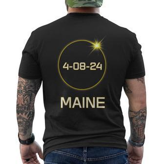 Totality Path 2024 Maine Total Eclipse Pocket Men's T-shirt Back Print - Monsterry DE
