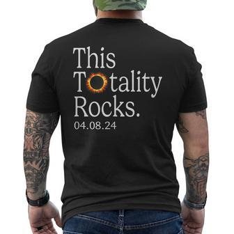 Totality Rocks Solar Eclipse 2024 Men's T-shirt Back Print | Mazezy