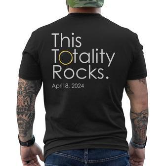 This Totality Rocks Total Solar Eclipse 2024 Men's T-shirt Back Print | Mazezy