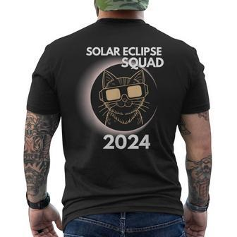 Totality Solar Eclipse 2024 Cat Moon Sun Earth April Men's T-shirt Back Print | Seseable CA