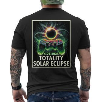 Totality Solar Eclipse 2024 Video Game Controller Boys Men's T-shirt Back Print - Thegiftio UK