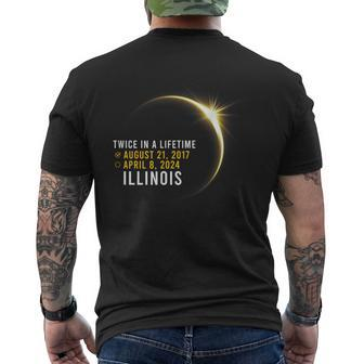 Totality Twice In A Lifetime Solar Eclipse 2024 Illinois Men's T-shirt Back Print | Mazezy CA