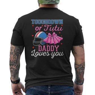 Touchdown Or Tutu Daddy Loves You Football Baby Shower Mens Back Print T-shirt | Mazezy