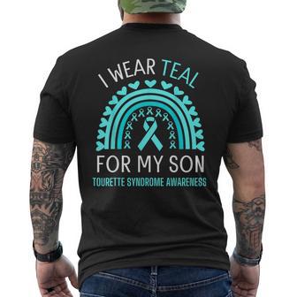 Tourette Syndrome Awareness Month Ich Trage Blaugrün Für Meinen Sohn T-Shirt mit Rückendruck - Seseable