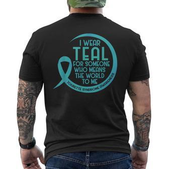 Tourette Syndrome Awareness Teal Ribbon I Wear Teal For Men's T-shirt Back Print - Monsterry