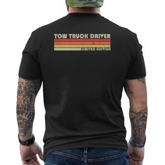 Tow Truck Driver Job Title Profession Worker Mens Back Print T-shirt | Mazezy