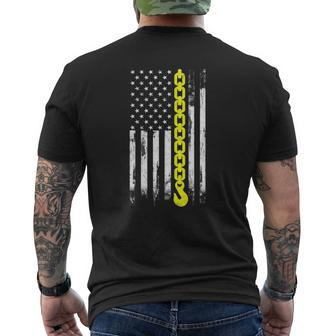 Tow Truck Driver Thin Yellow Line Usa Flag Towing Dad Mens Back Print T-shirt | Mazezy