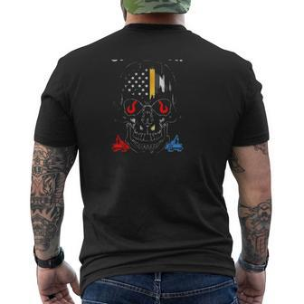 Tow Truck Operator American Flag Skull Version Mens Back Print T-shirt | Mazezy