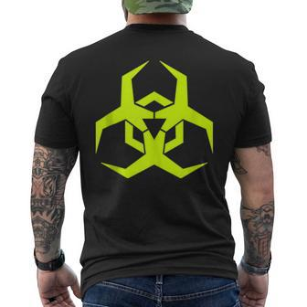 Toxic Lime Green Biohazard Symbol Men's T-shirt Back Print - Monsterry