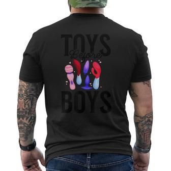 Toys Before Boys Adult Humor Women's Embarrassing Men's T-shirt Back Print - Seseable