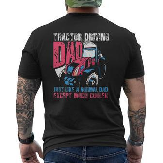 Tractor Driving Dad Farmer Mens Back Print T-shirt | Mazezy