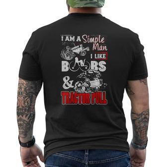 Tractor Pull Simple Man Mens Back Print T-shirt - Thegiftio UK