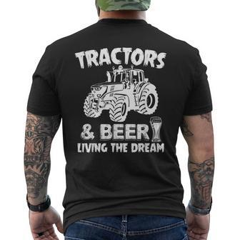 Tractors And Beer Living The Dream Farmer Sarcasm Men's T-shirt Back Print - Thegiftio UK