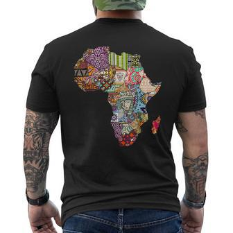 Traditional Ethnic Pattern Africa Pride Map For African Men's T-shirt Back Print - Thegiftio UK