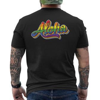 Traditional Gay Lgbtq Hawaii Aloha Beach Gay Pride Men's T-shirt Back Print - Monsterry DE