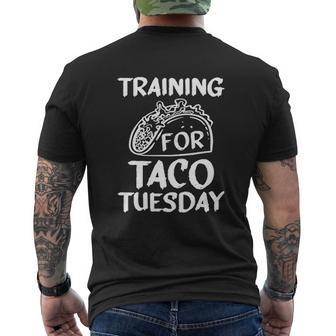 Training For Taco Tuesday Mens Back Print T-shirt - Thegiftio UK