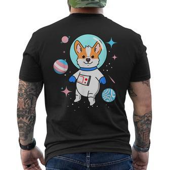 Transgender Corgi In Space Trans Pride Men's T-shirt Back Print - Monsterry