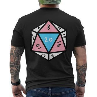 Transgender D20 Dice Trans Pride Men's T-shirt Back Print - Monsterry