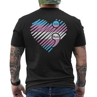 Transgender Heart Pride Flag Lgbtq Inspirational Lgbt Men's T-shirt Back Print - Monsterry CA