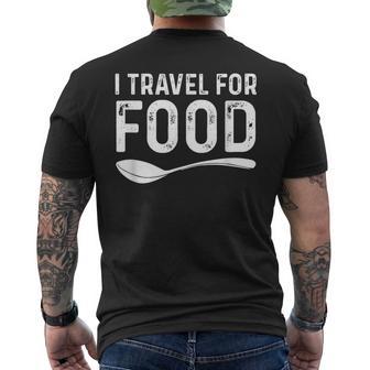 I Travel For Food Foodie Blogger Men's T-shirt Back Print - Monsterry DE