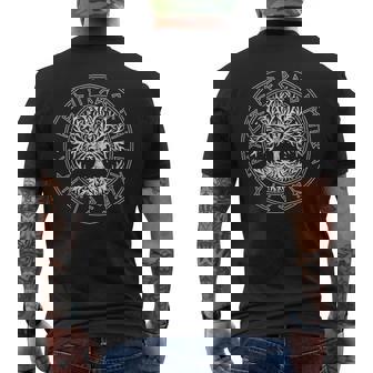 Tree Of Life Rune Circle Celtic Tree Of Life Viking Men's T-shirt Back Print - Thegiftio